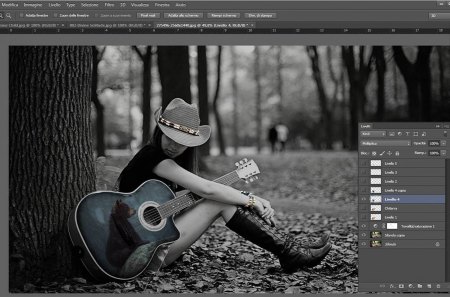 Work in Progress - girls, nature, guitars, bw, photoshop, bears