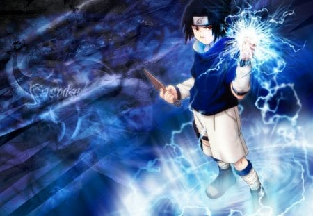 sasuke - tv, sasuke, anime, blue