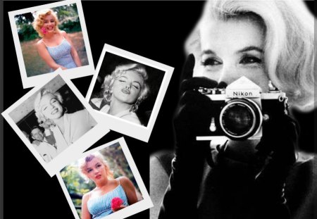 Marilyn Monroe Photo Shoot - woman, beauty, female, legend, people, marilyn monroe, blond, icon, black, model, pretty, camera, vintage, idol, cute, sexy, actress, beautiful, sweet, photo