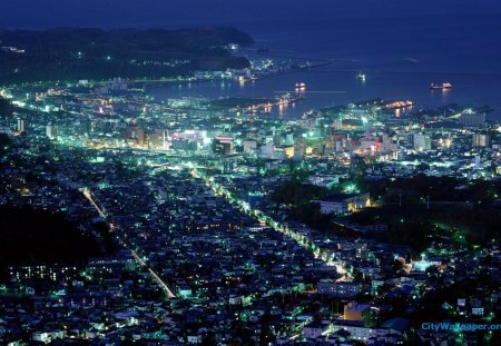 Hokkaido City At Night - city, night, hokkaido, lights