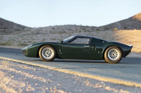 1965 Ford Gt40 - hill, desert, side, 65, parked, sand, green, classic, ford, dune