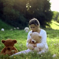 Teddy bear and girl