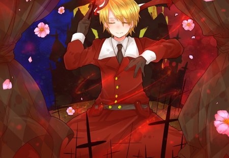 Romania's magic - magic, vampire, hetalia, country, romania, red, anime, cute, blonde