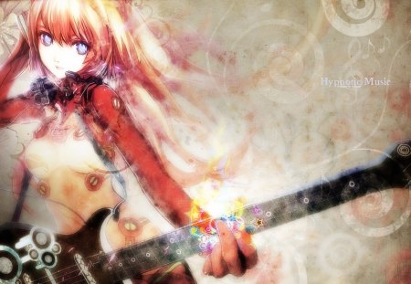 Hypnotic music - anime, music, girl, guitar