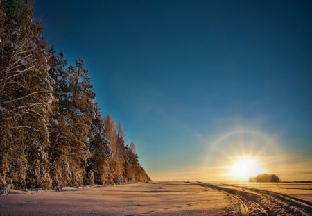 Winter Landscape - russia, winter, sunset, ukhta, sundown, landscape, sommer