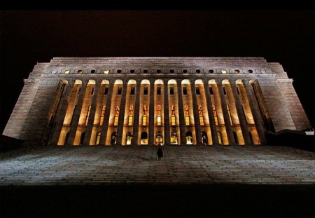 Old Building - picture, beautiful, old, at night, building