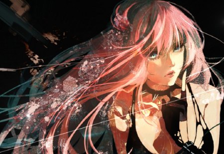 Look Up - pretty, hot, dark, pink, megurine luka