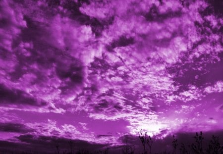 Clouds in a Purple Sky - sky, clouds, photography, photoshop, sun