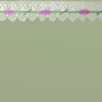 sage green pastel w/lace