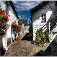 Wordsworth Street in the picturesque village of Hawkshead Cumbria England