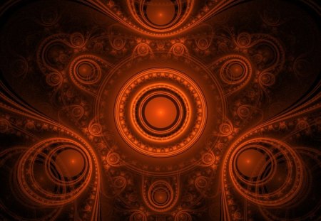 Red ornate - red, fractal