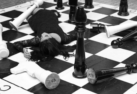 ajedrez - women, chess, image, withe, photo, black