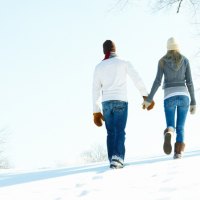 A Romantic Walk On Snow