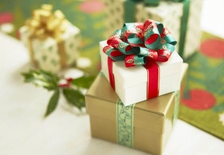 Christmas Gifts - christmas, gifts, bows, boxes, merry