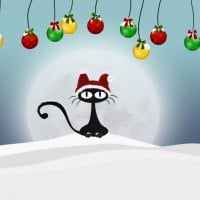 Christmas Retro Cat