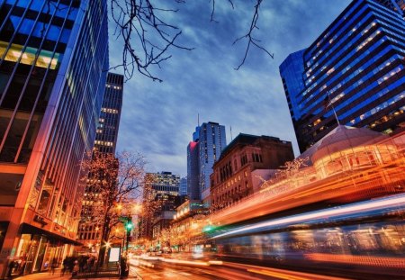 street life at night - movement, street, city, lights