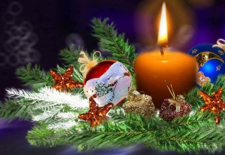 Christmasl light - nice, new year, colorful, flame, santa, holidy, pretty, noel, mood, tree, candle, light, lovely, christmas, snow, beautiful, eve, decoration