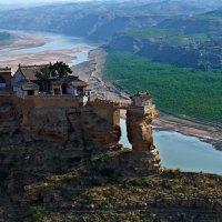 awesome temple at the yellow river china