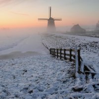 winter morning on a dutch village