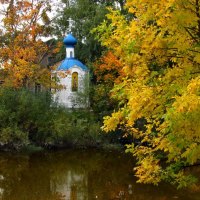 small chapel between forest