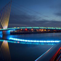 Night View Of Panorama Over A Bridge