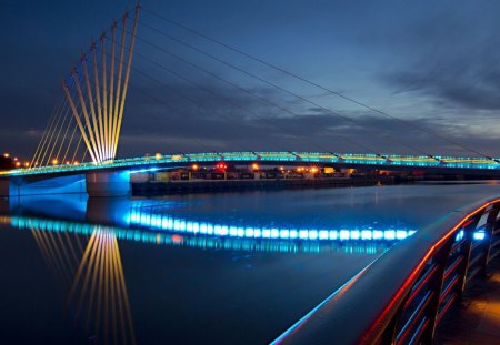 Night View Of Panorama Over A Bridge - view, panorama, night, over, bridge