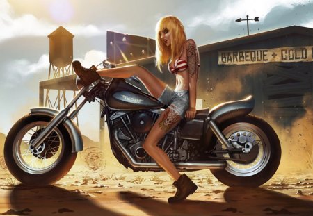 ride - legs, women, artistic, bike, painting, girl