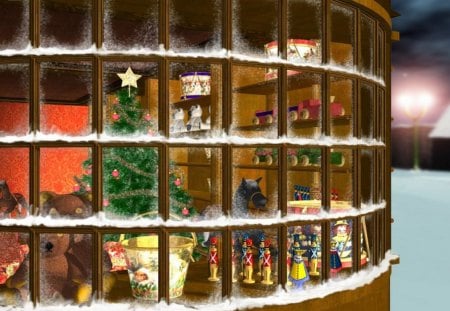 Toy Shop - winter, toys, christmas, frost