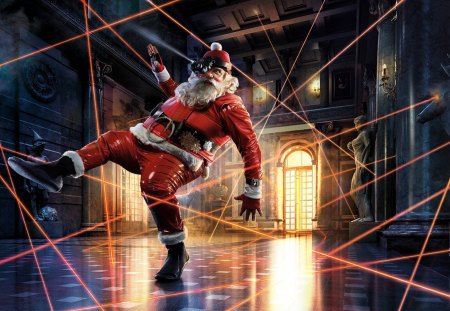 Mission Impossible - Santa Edition - nice, marvellous, santa claus, great, wonderful, super, museum, covert operation, amazing, pretty, laser beams, skyphoenixx1, adorable, wallpaper, stunning, outstanding, christmas, picture, security, mission impossible, beautiful, mansion, mission, awesome, fantastic