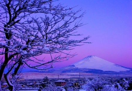 SILENCE of WINTER - fuji, dawn, winter, snow, mountain, sky