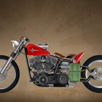 3d red harley