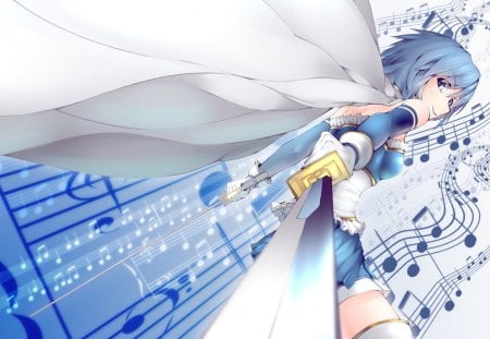 Miki Sayaka - pretty, girl, mahou shoujo, anime, cute