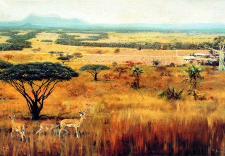 Savanna - landscape, animal, savanna, africa