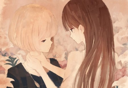 A Good Friend - girls, anime, friends, art