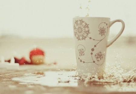 Cup Of Tea - abstract, cup of tea, beautiful, photography, tea, christmas, holiday, splash, cup