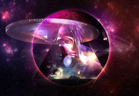 STAR TREK Inspiration - space, star, world, purple, planet, photoshop, galaxy, pink