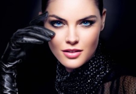 Attractive Model - brunette, gloves, attractive, model