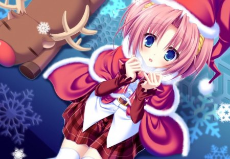 Some one think of a tittle for this please - christmas, anime, cant think of a fourth, reindeer