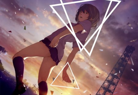 Angular - girl, sport, anime, triangle