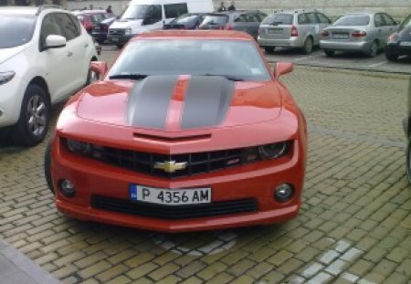 a camaro in sofia,bulgaria - red, camaro, chevy, chevorlet, bulgaria