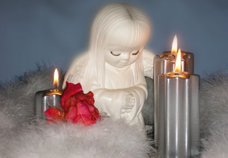 3.Advent - abstract, candles, advent, angel statue