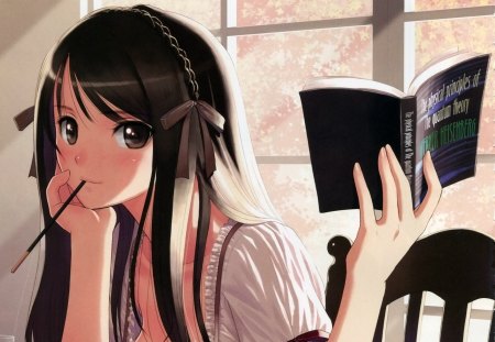 Tony Taka - anime, book, cute, blush, long hair