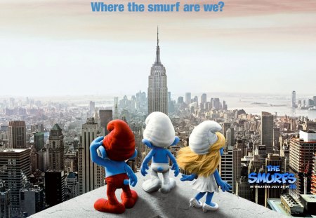 smurfs, city, new york - york, smurfs, city, new