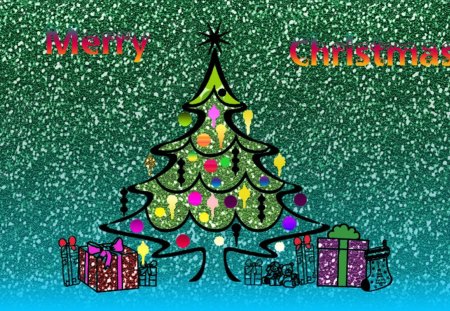 Merry Christmas - christmas tree, colorful, cute, christmas