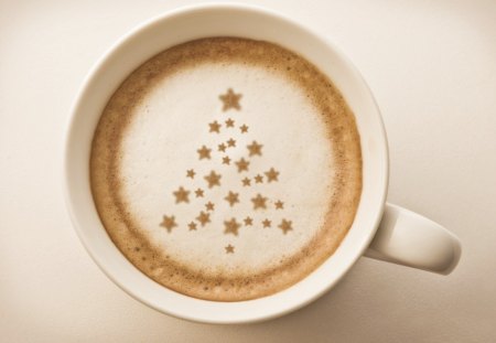 Good Morning - christmas tree, coffee, morning, tree, cup