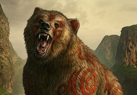 Bear - animal, painted, fantasy, bear