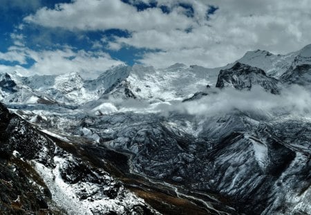 The Chukhung Valley, Nepal - nature, mountain, cool, snow