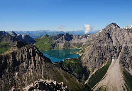 View from Saulakopf mountain - lake, nature, cool, mountain