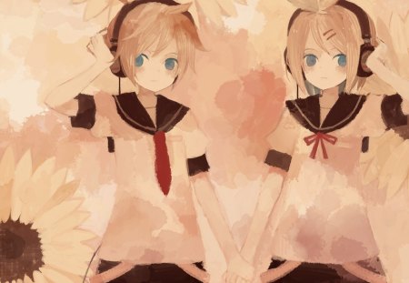 Rin and Len - rin, vocaloid, pixiv, len