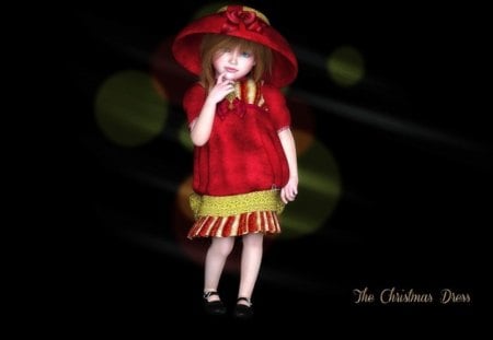 *** Red Christmas dress *** - girl, dres, fantasy, red